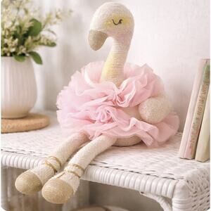 Mud Pie 2018 Ballerina Flamingo Tutu Textured Ballet Cottagecore Baby Decor